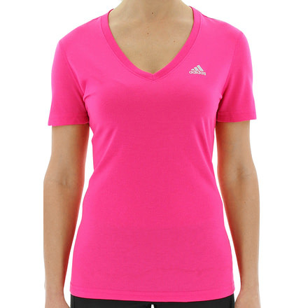 Adidas Terrex Ultimate Short Sleeve V-Neck - Women's-Shock Pink/Matte Silver-Small
