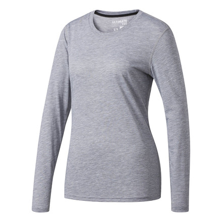 Adidas Terrex Ultimate Women's Long Sleeve Tee, Medium Grey Heather/Black, Extra Small, BQ8582-XS