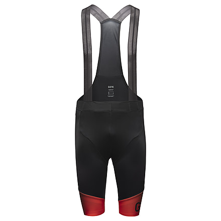 GOREWEAR Ardent Fade Bib Cycling Shorts+ Mens in Black/Fireball Large Form fit Windproof ACBF0500, 100775-99AY-XL