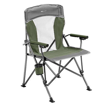 Alpine Mountain Gear Hard Arm Chair, 600 D Polyester / Mesh, Green, AMG-HAC/GRN