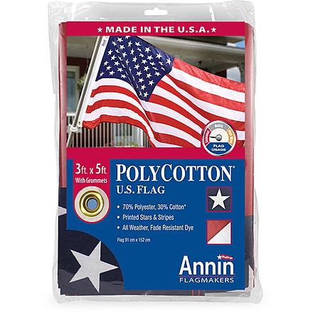 Annin Flags US Polycotton Flag, Red/White/Blue, 3ft x 5ft, 001145R