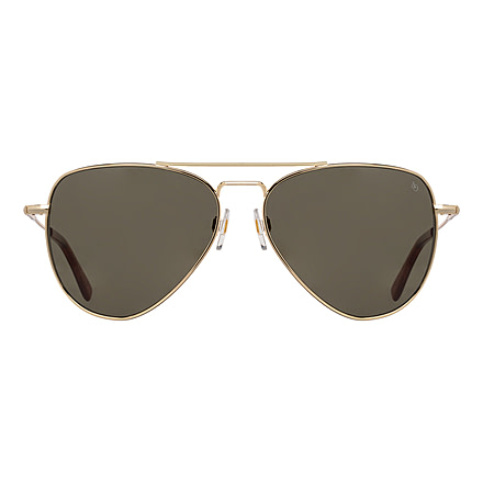 AO Fletcher Sunglasses, Gold Frame, Calobar Green AOLite Nylon Lens - 59-15-145, FLT259STHAGNN