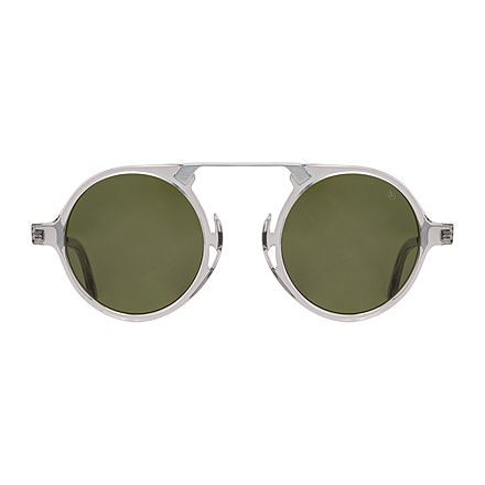 AO Oxford Sunglasses, Gray Crystal Silver Frame, Calobar Green AOLite Nylon Lenses, 44-24-145 B45, OXF144ST--GNN