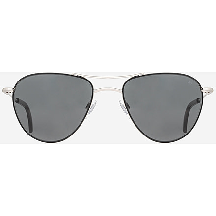 AO Sebring Sunglasses - Womens, Black Silver Frame, True Color Gray AOLite Nylon Lenses, 55-19-140, SEB155STTOGYN