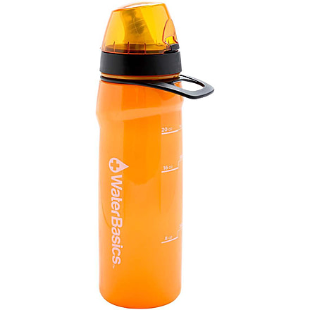 Aquamira WaterBasics Series II RED Line Filtered Water Bottle, Orange, 67258