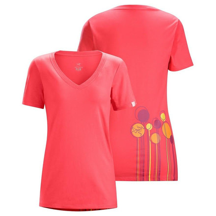 Arc'teryx Tall Timber Short Sleeve V-Neck T-Shirt - Women's -Pink Guava-Medium