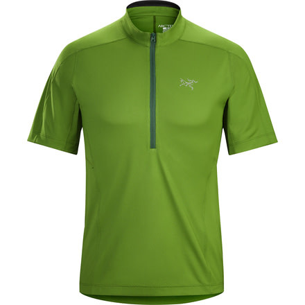 Arc'teryx Velox Zip Neck Short Sleeve Shirt - Men's -Gator-Medium