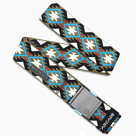 Arcade Belts Vernan Kee Belt, Standard/Standard, 1.5in Width, Oat Turquoise, 30-40 inch, vernan-kee-stretch-b