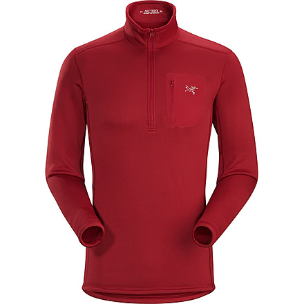 Arcteryx Rho AR Zip Neck Top - Mens, Red Beach, Small, 352129