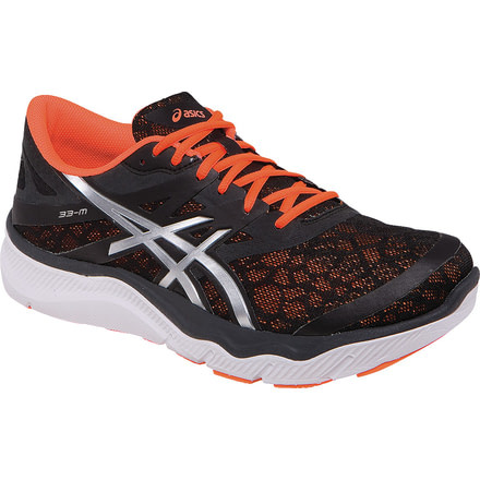 Asics 33-M Road Running Shoe - Men's-Onyx/Silver/Orange-Medium-10.5 US
