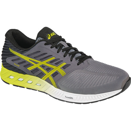Asics FuzeX Road Running Shoe - Men's-Carbon/Flash Yellow/Black-Medium-12