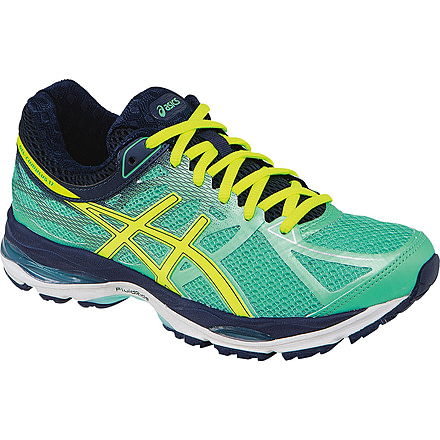 Asics Gel-Cumulus 17 Road Running Shoe - Womens-Aqua/Yellow/Navy-Medium-7 US