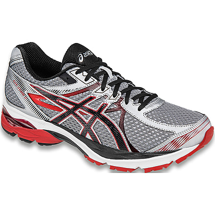 Asics Gel-Flux 3 Road Running Shoe - Men's-Silver/Onyx/Racing Red-8-Medium