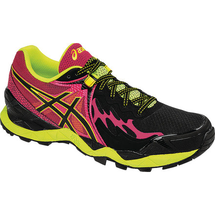 Gel-FujiEndurance Trail Running Shoe - Womens-Black/Onyx/Azalea-Medium-6