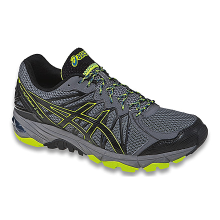Asics Gel-FujiTrabuco 3 Trail Running Shoe - Mens-Storm/Black/Lime-Medium-12 US