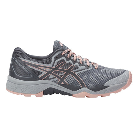 Asics Gel-FujiTrabuco 6 Trail Running Shoe - Women's-Mid Grey/Carbon/Evening Sand-Medium-7