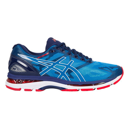 Asics Gel-Nimbus 19 Road Running Shoe - Men's-Diva Blue/White/Indigo Blue-Medium-10.5