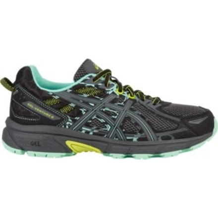 Asics GEL-Venture 6 Trail Running Shoes - Womens, Black/Carbon/Neon Lime, Wide, 6.5 US, T7G7N.9097-6.5