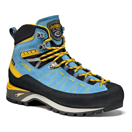 Asolo PIZ GV Mountaineering Shoe - Womens, Azure/Mimosa, 9.5, A01035 0073100095