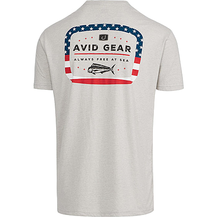 AVID Sportswear Free At Sea T-Shirt - Mens, Heather Silver, Medium, MT12414HSVMD