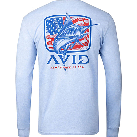 AVID Sportswear Marlin Pride Long Sleeve T-Shirt - Mens, Heather Sky, Large, MT32422HSKLG