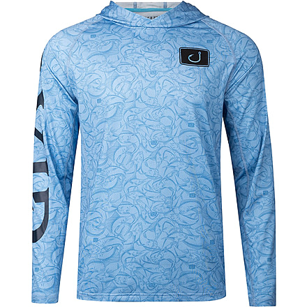 AVID Sportswear Trophy Fish Avidry Airmesh Hoodie - Mens, Sky, Large, MK32422SKYLG