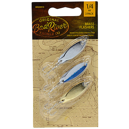 Bad River Brass Flashers, 3-Pack, 1/4 oz, BRKAW14