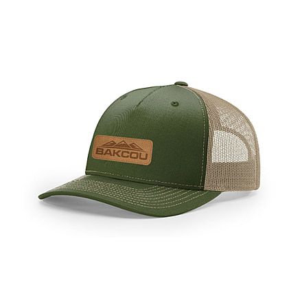 Bakcou Leather Patch Hat, Army Olive, 9507762918419