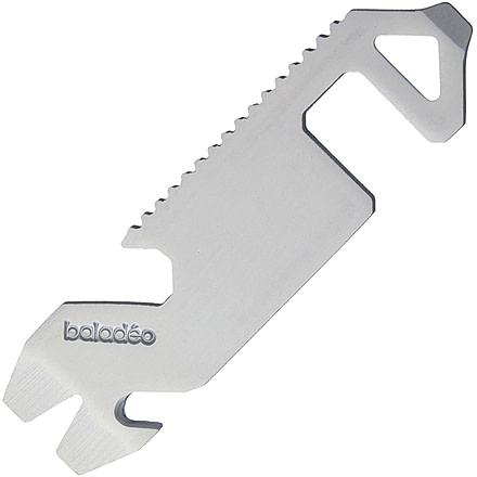 Baladeo Phone Holder Multi Tool, 3in X .88in, Titanium Coated SS, Tools Include Bottle Opener L Ruler L Belt/Cord Cutter L Flat Head Screwdriver L Pry Bar, Phone/Tablet Holder, Nail Puller, ECO216