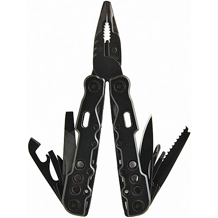 Baladeo Tech Multi Tool Multi-Tools, Folding Knife, 4.25in Closed, Black Aluminum Handles, Black, TEM023