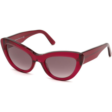 Balenciaga BA0129 Sunglasses - Shiny Red Frame Color, Gradient Bordeaux Lens Color