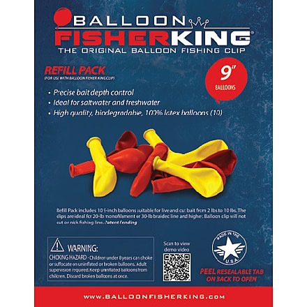 Balloon Fisher King 9in Latex Balloon Refill w/5inLatex Balloons 10, 41161