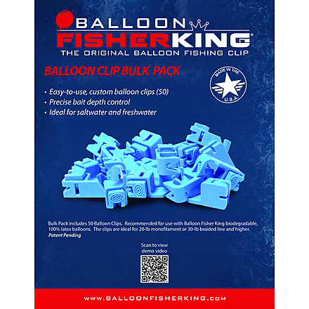 Balloon Fisher King Ballon Clip Bulk Pack Includes 50 Ballon Clips, 402