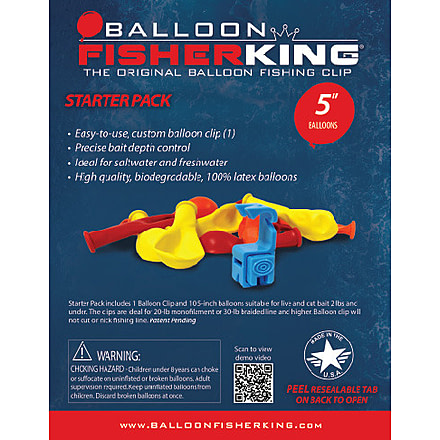 Balloon Fisher King Starter Pk w/Balloon Clip 1 &amp; 5in Balloons 10ct, 41159