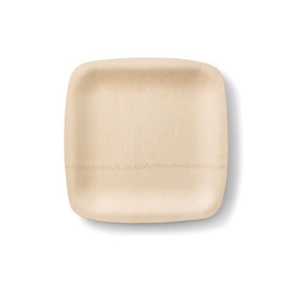 Bambu All Occasion Veneerware Bamboo Compostable Plates. 7in Square. Package of 8, Natural, 7in, 062800
