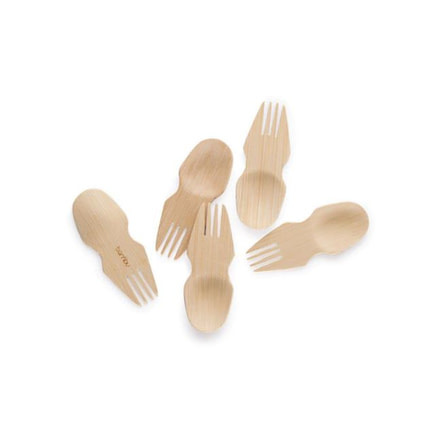 Bambu All Occasion Veneerware Spork. Package of 24, Natural, 3 1/2in, 061800
