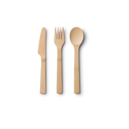 Bambu Bamboo Knife, Fork Spoon Set, Natural, Natural, 7 1/4in, 054600