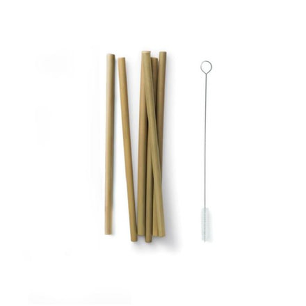 Bambu Bamboo Straws Set of 6, Natural, Natural, 8 1/2in, 056570