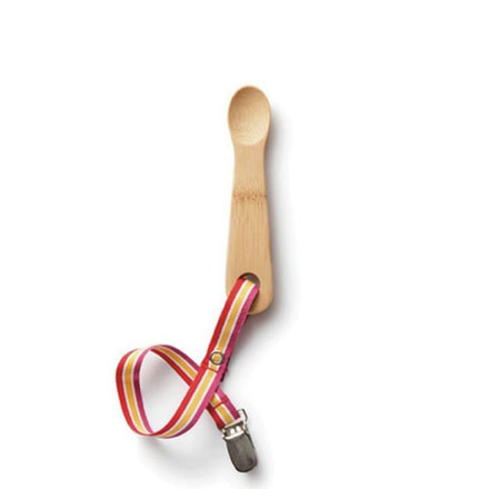Bambu Organic Bamboo Baby Training Spoon W/ Leash 6M, Natural, Natural, 5in, 056850