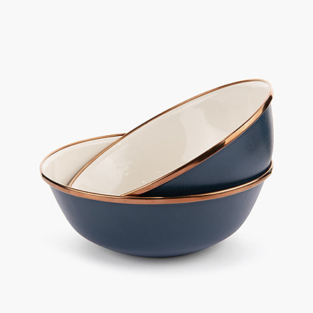 Barebones Enamel 2-Tone Bowl Set Indigo Blue, CKW-1031