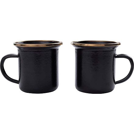 Barebones Enamel Espresso Cup Set, Charcoal, CKW-344