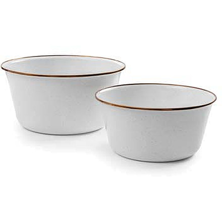 Barebones Enamel Mixing Bowl Set, Eggshell, CKW-397