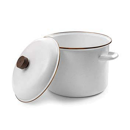 Barebones Enamel Stock Pot, Eggshell, CKW-395