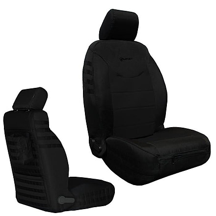 Bartact Jeep Seat Covers Front 13-18 Wrangler JK/JKU Tactical Series SRS Air Bag And Non Compliant, Black/Black, JKTC2013FPBB