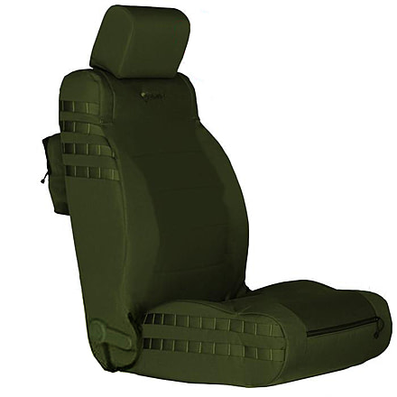 Bartact Jeep Seat Covers Front 2007-2010 Wrangler JK/JKU Tactical Series SRS Air Bag and Non Compliant, Olive Drab/Olive Drab, JKTC0710FPOO