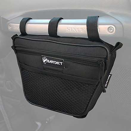 Bartact Jeep Wrangler Dash Bag Passenger f/ Grab Handle, Dash Bag Fabric, Black, XXDHBFB