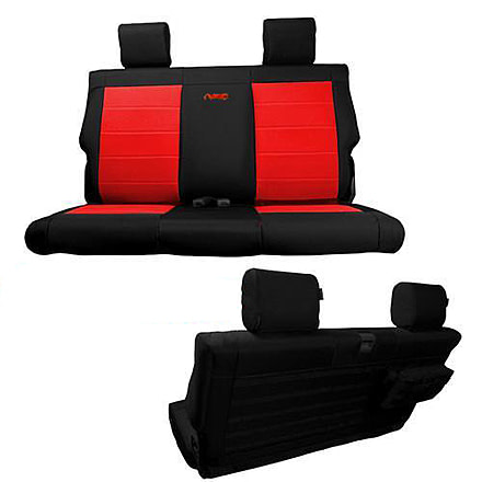 Bartact Jeep Wrangler JK 2-Door 2007-10 Tactical Series Rear Bench Seat Covers, Black/Black, JKSC0710R2BB