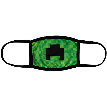 Bartact Kids Reversible 2 Ply Polyester Reusable Washable Face Mask Cover w/ Filter Slot, Small, Minecraft Creeper, FMMNCRFT