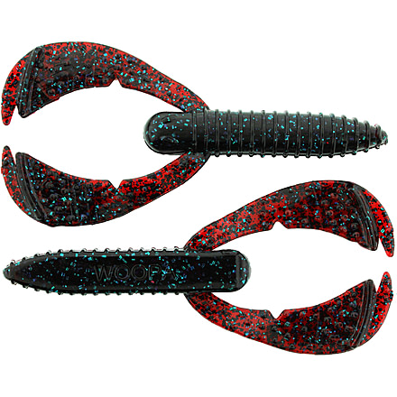 Bass Assassin BANG Lures Woopah Craw, 4in, 7 per Pack, Redbug, 4, WOO18451