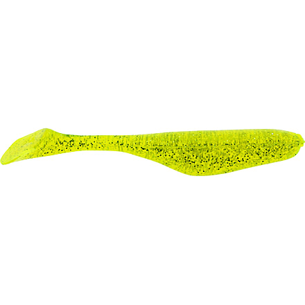 Bass Assassin Lures Turbo Shad Swimbait, 4in, 10 per Pack, Chartreuse/Silver Glitter, 4, TSA30452